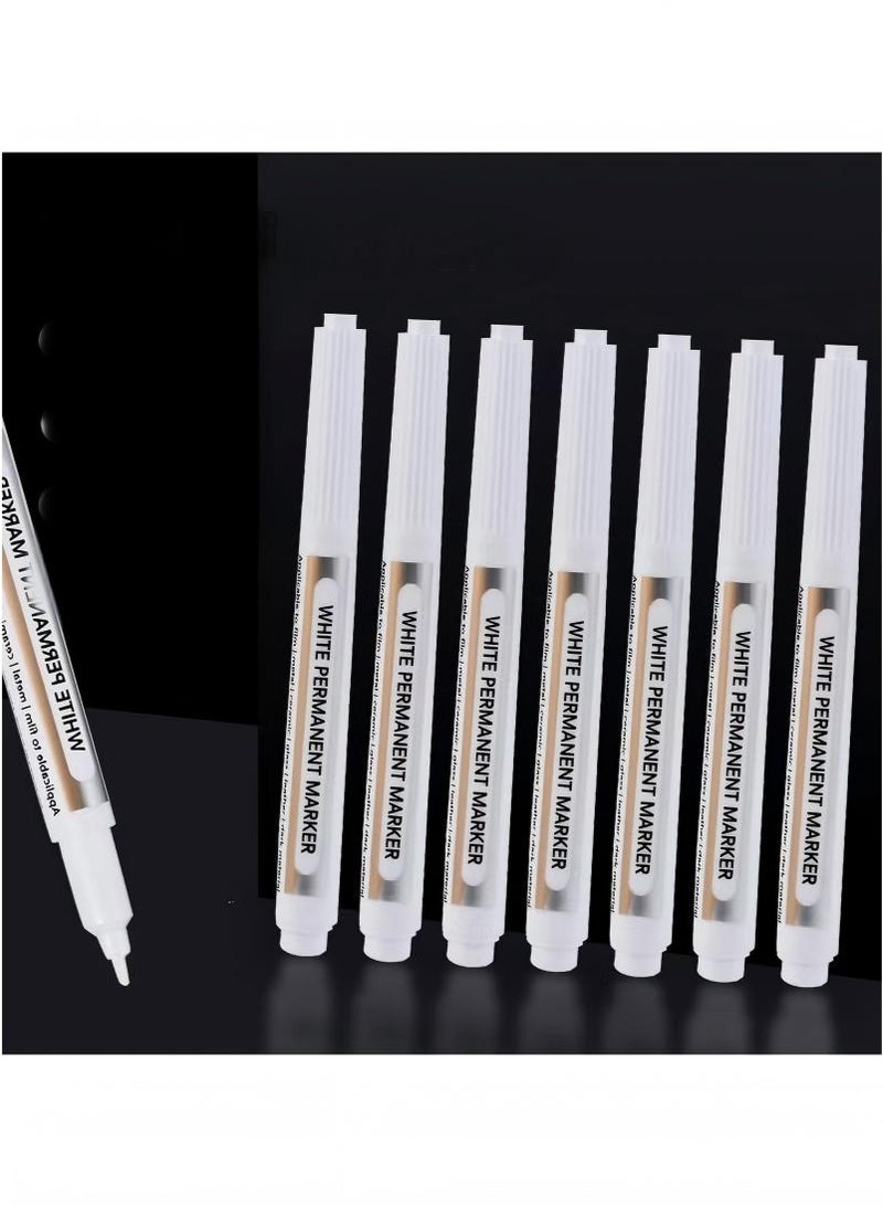 10 Pack White Marker, Waterproof White Acrylic Markers, White Permanent Marker, White Paint Markers for Metal, Black Paper, Canvas, Glass, Rock, Wood, Stone, Graffiti, Ceramic, DIY, Art Supplies - Image 2