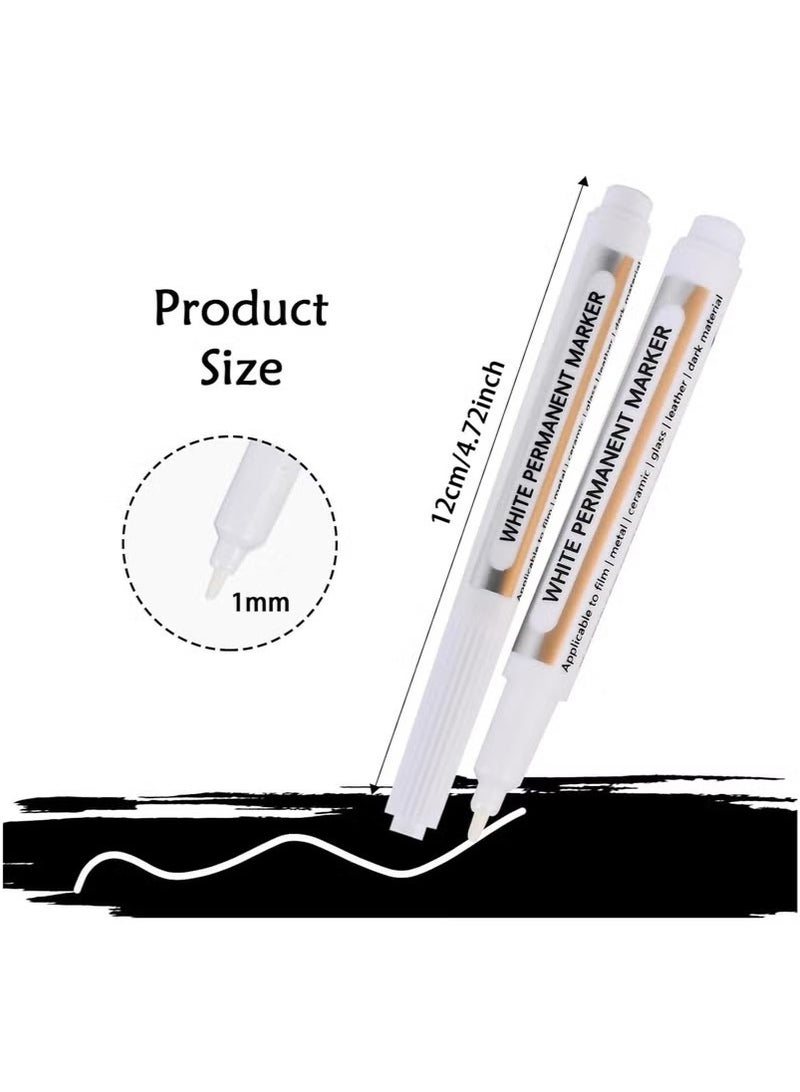 10 Pack White Marker, Waterproof White Acrylic Markers, White Permanent Marker, White Paint Markers for Metal, Black Paper, Canvas, Glass, Rock, Wood, Stone, Graffiti, Ceramic, DIY, Art Supplies - Image 5