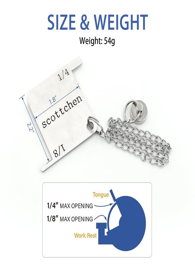 SCOTTCHEN مقياس أمان لطاحونة المقعد من سكوتشن، مقياس أمان لطاحونة المقعد من الفولاذ المقاوم للصدأ مع مغناطيس مضاد للضياع، مع حقيبة تخزين - عبوة واحدة - Image 2
