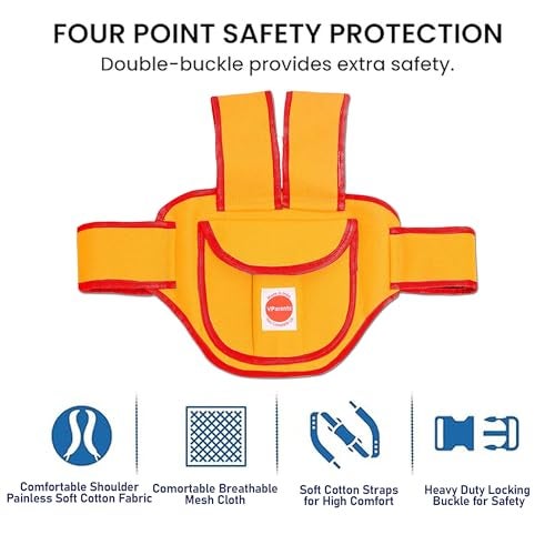 Vparents Ava Kids Safety Two Wheeler Seat Belt/Front Standing and Sitting Behind (Yellow) - Image 3