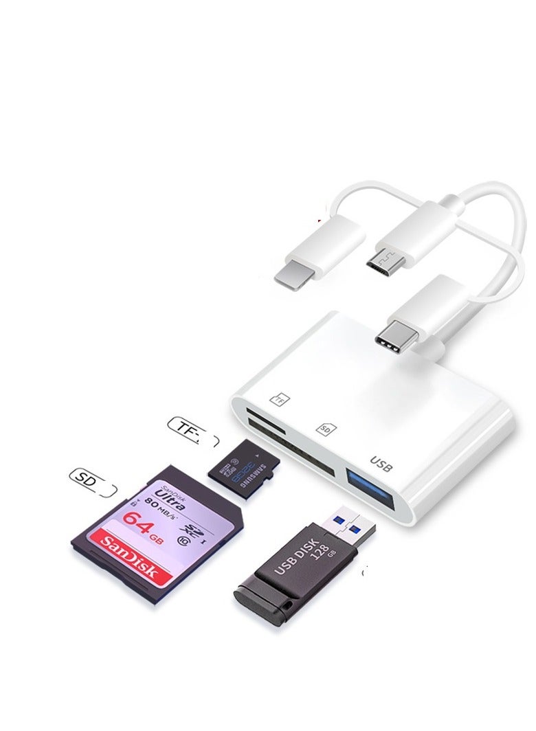 Loquat Multifunctional Card Readers  3-Head 3-in-1 【 Read TF/SD/USB 】