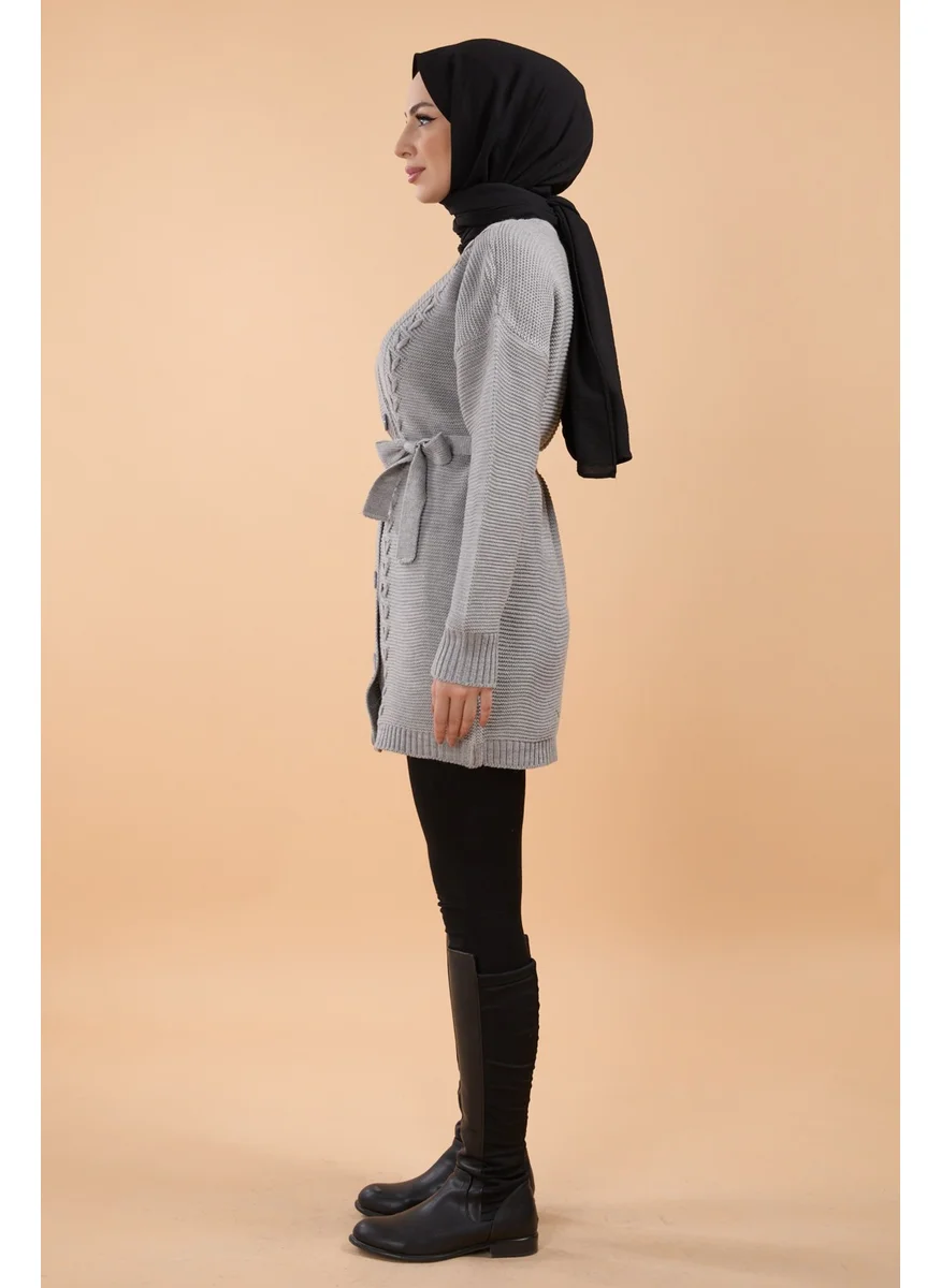 Tofisa 23789-GRI Knitwear Cardigan