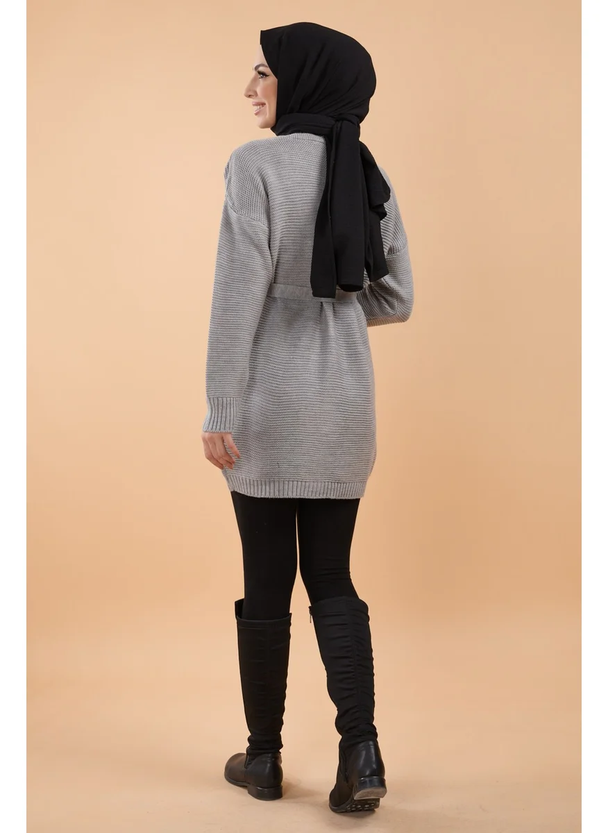 Tofisa 23789-GRI Knitwear Cardigan