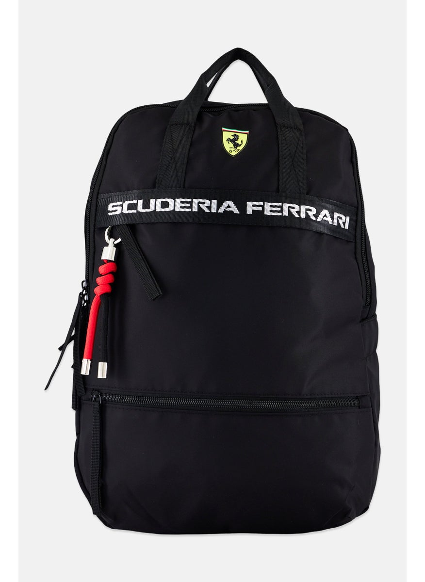 Scuderia Ferrari Men Brand Logo Backpack , Black  - Image 1
