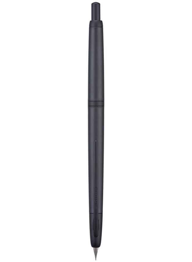 Wikult Jinhao 20 Press Fountain Pen, Matte Black Retractable Fine Nib with Ink Converter Set (Black Clip) - Image 2
