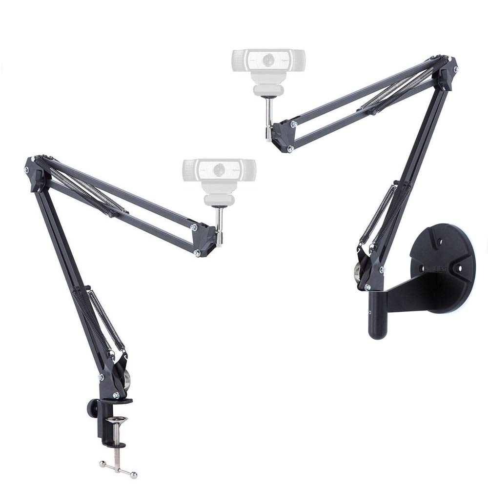 AceTaken Webcam Stand Kit, 2in1 Wall Mount and Clamp Arm Holder for Logitech C920 C920s C922x C930e C925e Brio