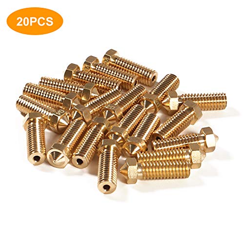 UMLIFE 20PCS 3D Brass Volcano Nozzle M6 Thread Nozzles 0.4mm M6 Printed Head for 1.75mm Filament 3D Printer Parts Volcano Heater Block J-Head Hotend Extruder - Image 3