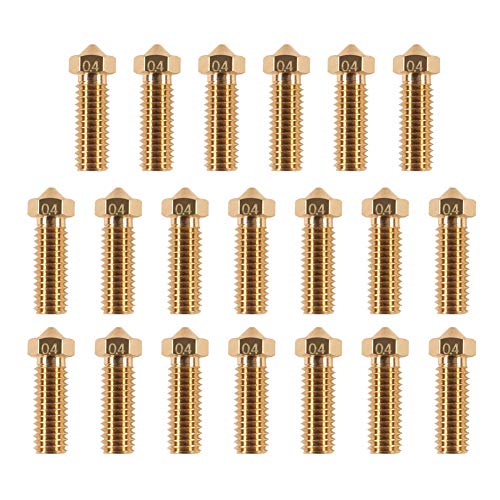 UMLIFE 20PCS 3D Brass Volcano Nozzle M6 Thread Nozzles 0.4mm M6 Printed Head for 1.75mm Filament 3D Printer Parts Volcano Heater Block J-Head Hotend Extruder - Image 1