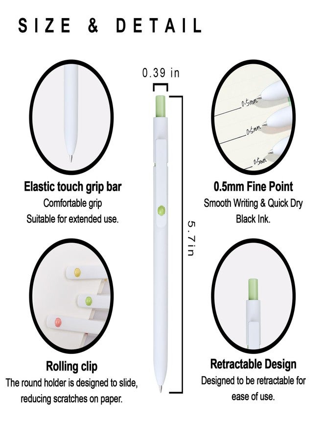 VICO Gel Pens, 5 pcs 0.5mm Japanese Black Ink Fine Point Smooth Writing Pens, Aesthetic Cute Pens for Journaling, Cute Stuff Home School Office Supplies Gifts Women - Image 2