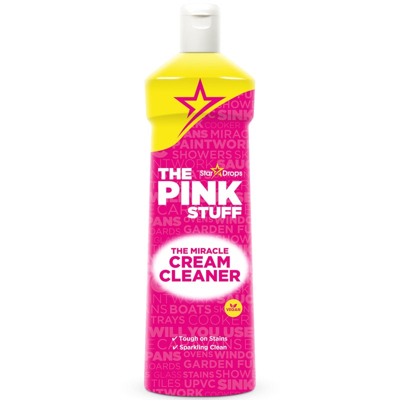 THE PINK STUFF Stardrops The Pink Stuff Miracle Cream Cleaner - Multi-Purpose Liquid Cleaner for Kitchens, Bathrooms & More - Removes Grease, Grime & Limescale - Tough on Stains, Gentle on Surfaces - 500ml - Image 1