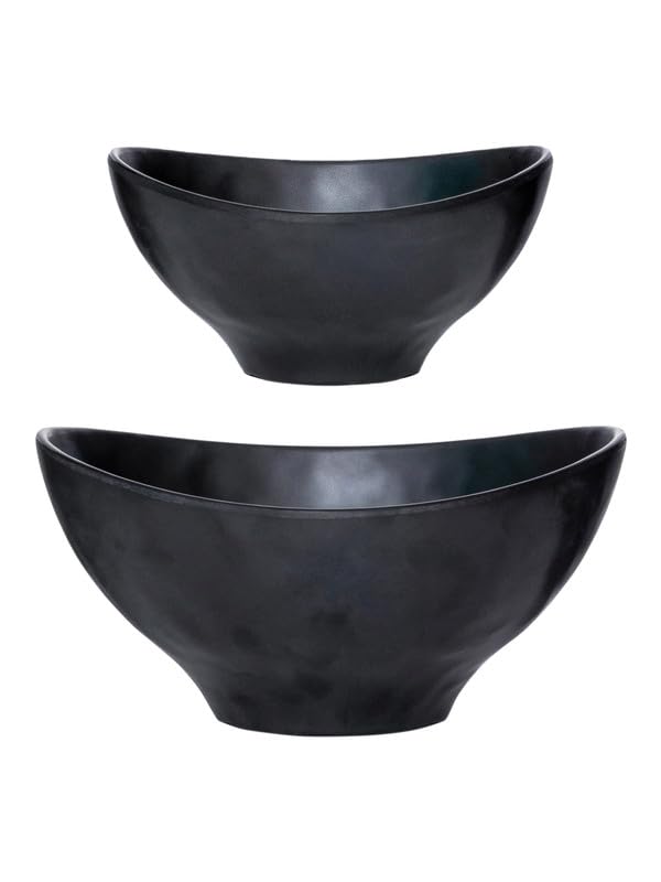 Servewell Hammered Symphony Matte Bowl Set 2 pc Black - Image 2