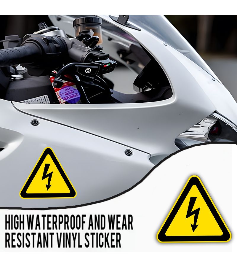 3pcs Danger High Voltage Electric Shock Caution Vinyl Stickers Car Truck Home - Image 5