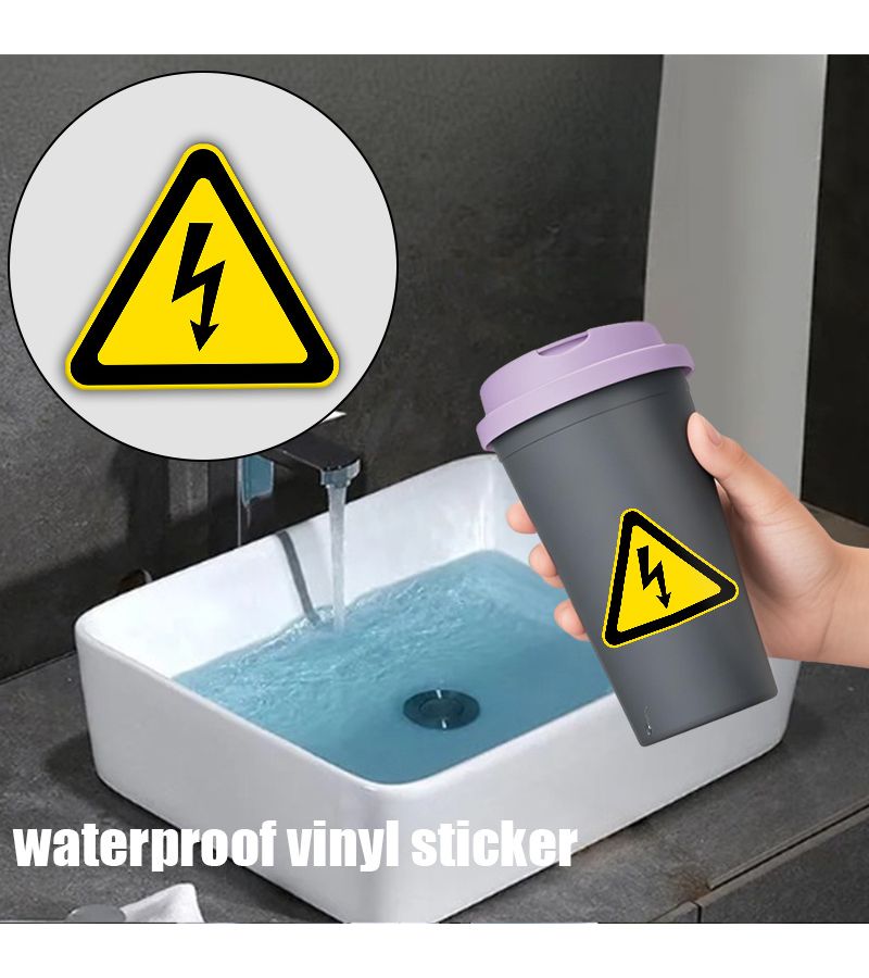 3pcs Danger High Voltage Electric Shock Caution Vinyl Stickers Car Truck Home - Image 4