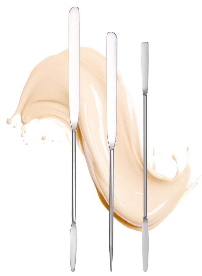 Exircy 3 pcs Foundation Spatula Makeup Spatula Stainless Steel Professional Makeup Spatulas for Even Application of Foundation Tiny Facial Beauty Palette Mixer Face Cream Applicator Cosmetic Mixing Tool - Image 1