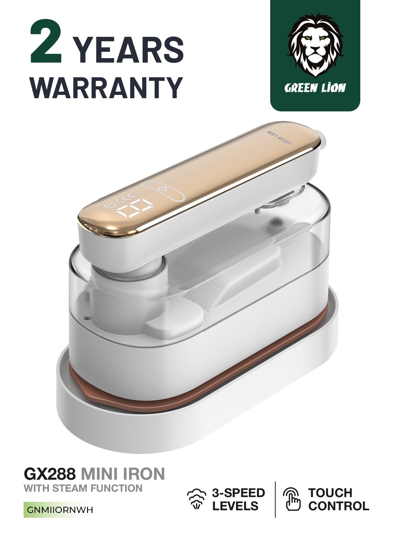 Mini Iron with Steam Function GX288 /1000W / Temperature Control / Self-Cleaning Mode /Dual Steam Passage/ Anti-Drip Steam Iron / Compact Travel Friendly Iron - White