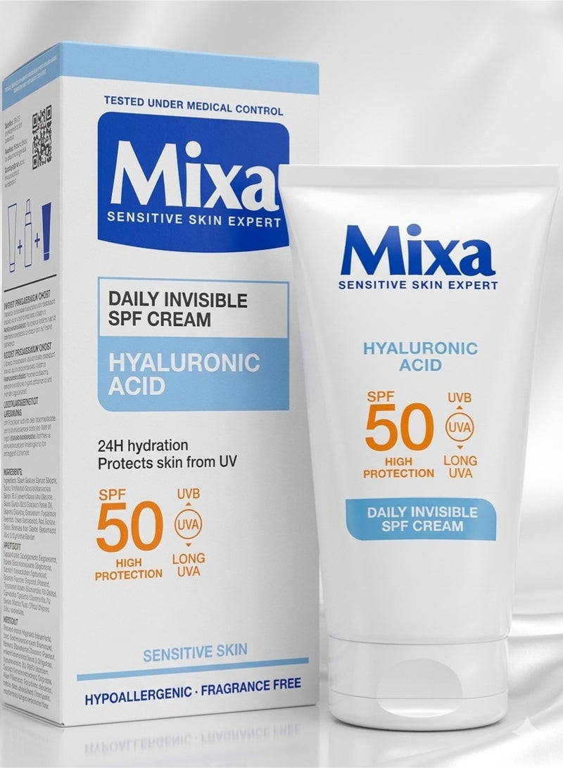 mixa Anti-Dryness hydrating day cream saily invisible SPF 50 - Image 1