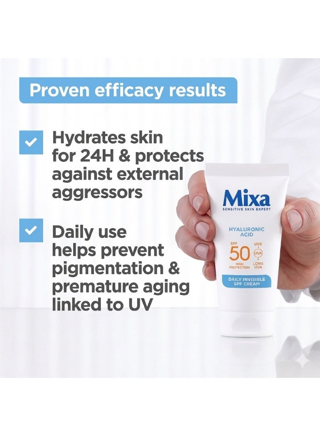 mixa Anti-Dryness hydrating day cream saily invisible SPF 50 - Image 3