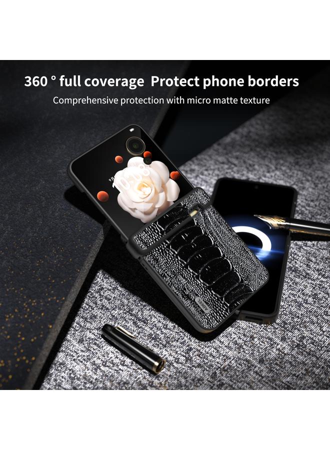 S-TOP Case For Honor Magic V Flip ABEEL Three Parts Genuine Leather Weilai Series Phone Case - Image 5