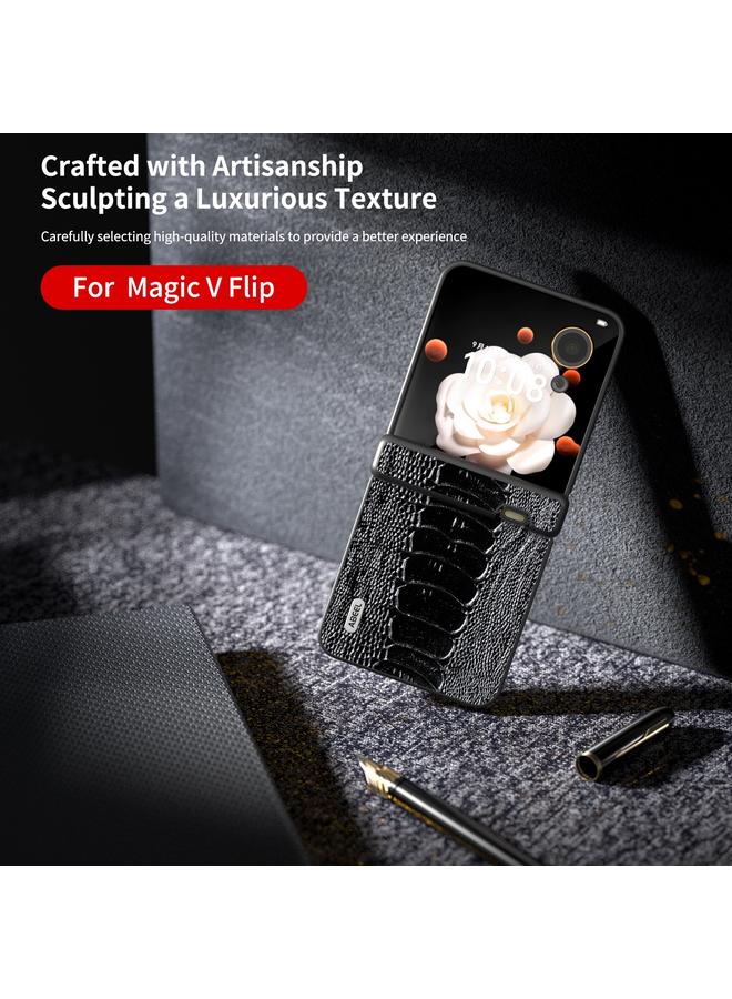 S-TOP Case For Honor Magic V Flip ABEEL Three Parts Genuine Leather Weilai Series Phone Case - Image 3