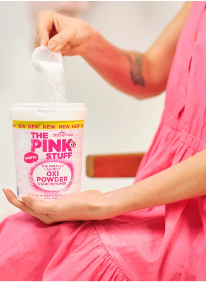 THE PINK STUFF - Stardrops The Pink Stuff Miracle Laundry Oxi Powder Stain Remover, Whites, 1 kg - Image 1