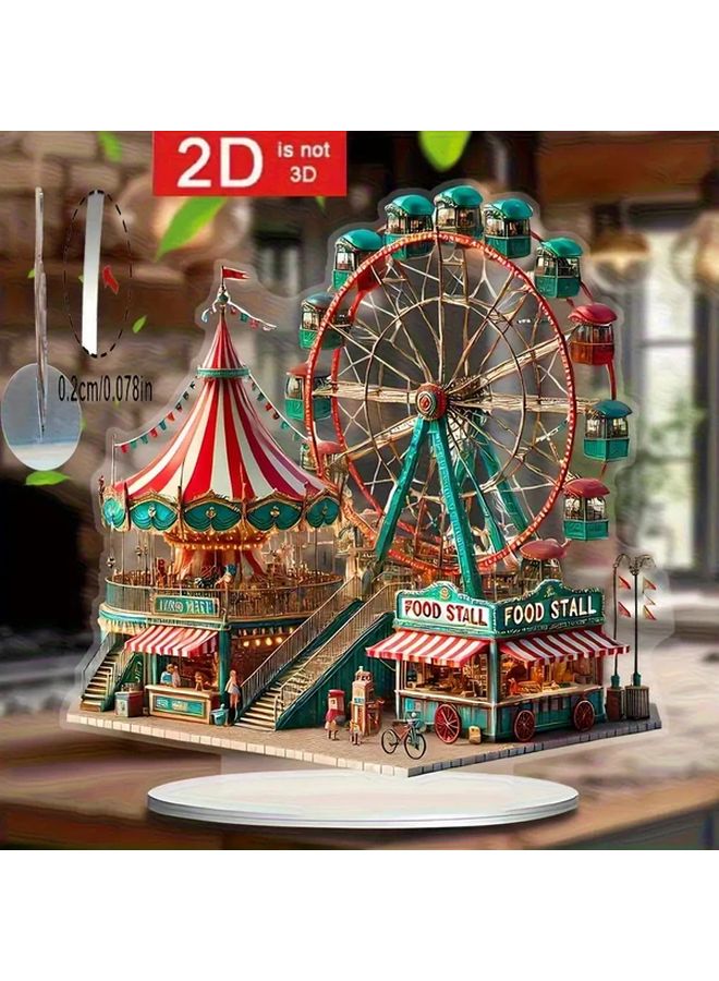 Carnival Theme Ferris Wheel Carousel Acrylic Desktop Decoration For Home Office Holiday - Image 1