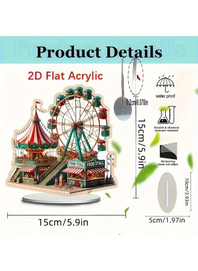 Carnival Theme Ferris Wheel Carousel Acrylic Desktop Decoration For Home Office Holiday - Image 4