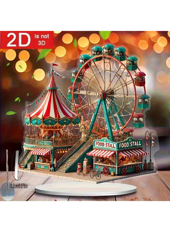 Carnival Theme Ferris Wheel Carousel Acrylic Desktop Decoration For Home Office Holiday - Image 5