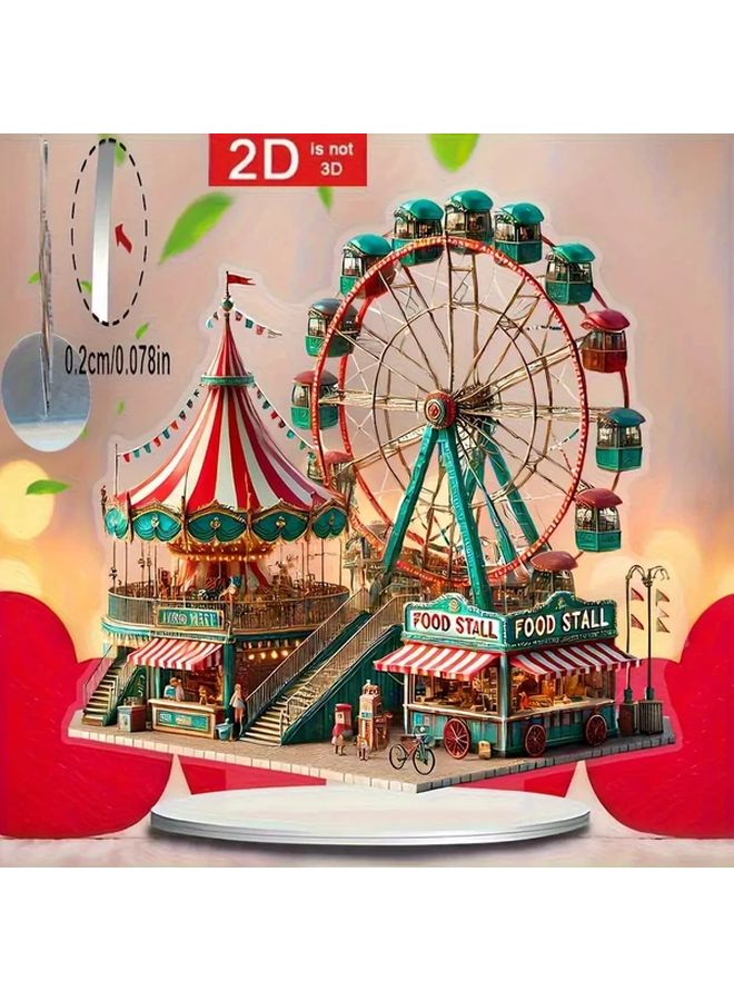 Carnival Theme Ferris Wheel Carousel Acrylic Desktop Decoration For Home Office Holiday - Image 3