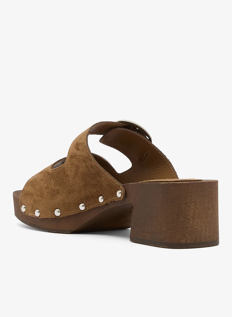 Glamorous TAN SUEDETTE Tan Suedette Clogs for Women | Best Price UAE