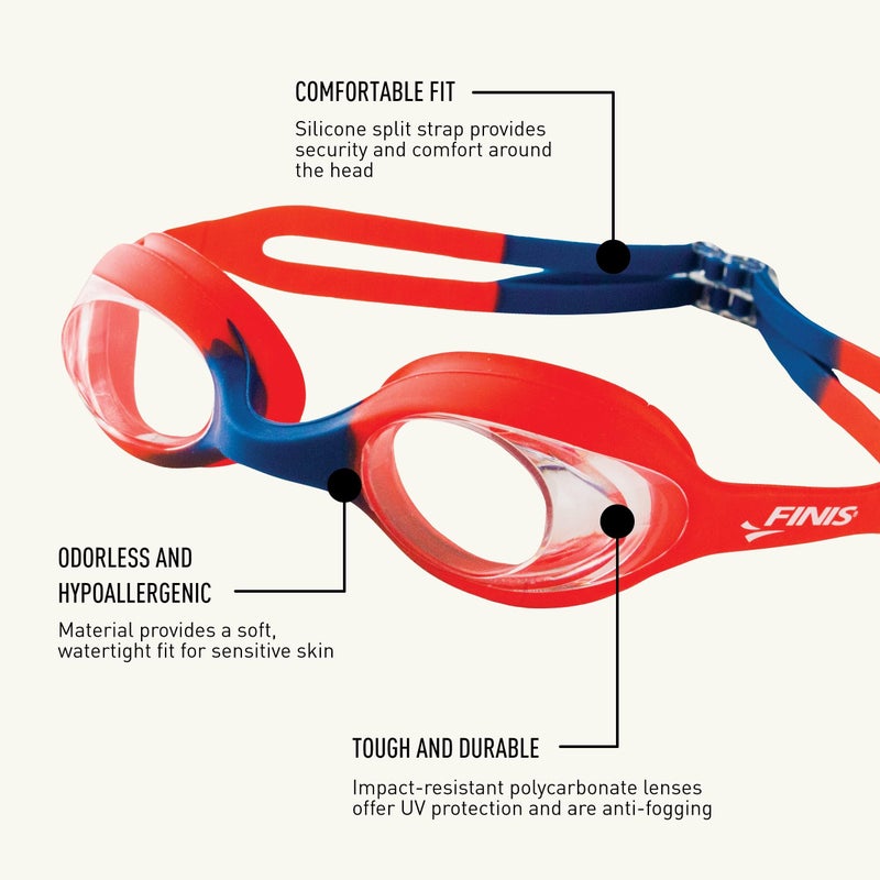 FINIS Swimmies Kids Swim Goggles - Learn-to-Swim Goggles for Ages 2 & Up - UV Protection - PVC & Latex Free - Aqua/Clear - Image 3