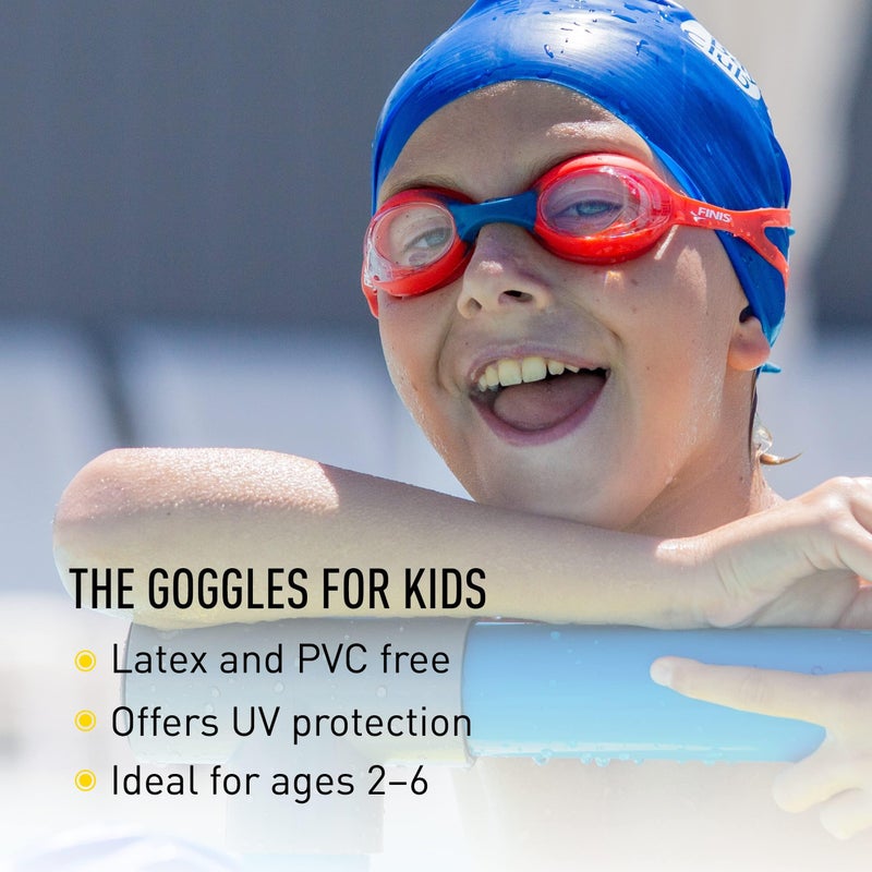 FINIS Swimmies Kids Swim Goggles - Learn-to-Swim Goggles for Ages 2 & Up - UV Protection - PVC & Latex Free - Aqua/Clear - Image 2