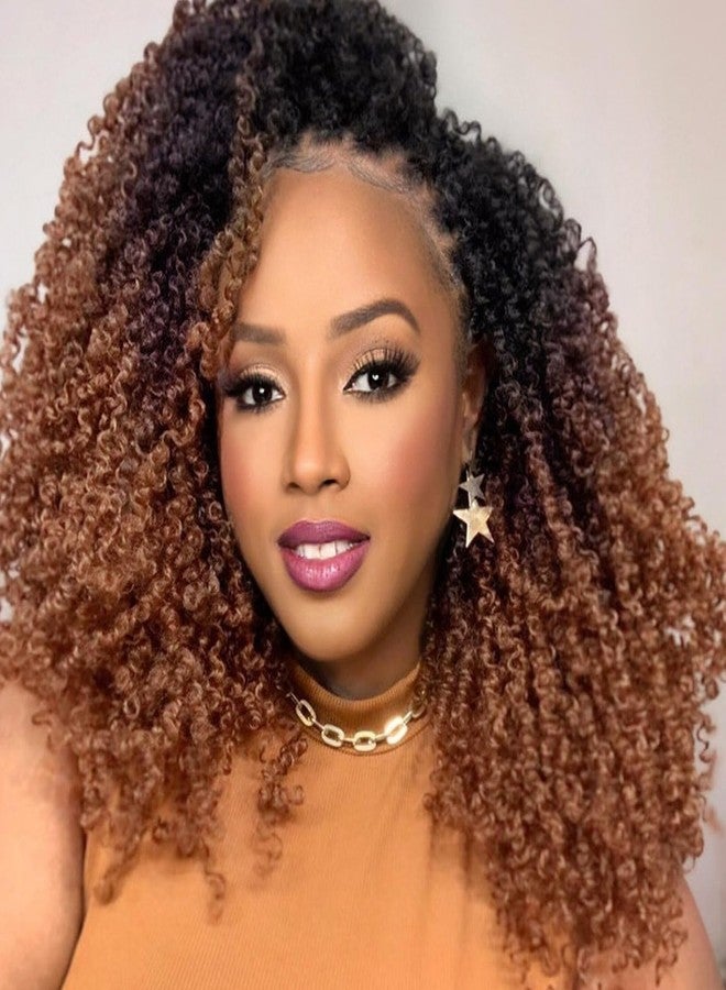 Aksice Pre-looped Yanky Twist Crochet Hair 8 Inch 8 Packs Bohemian Passion Twist Spring Mini Twist Crochet Hair for Black Women Boho Crochet Braids Synthetic (1B/4/30) - Image 1