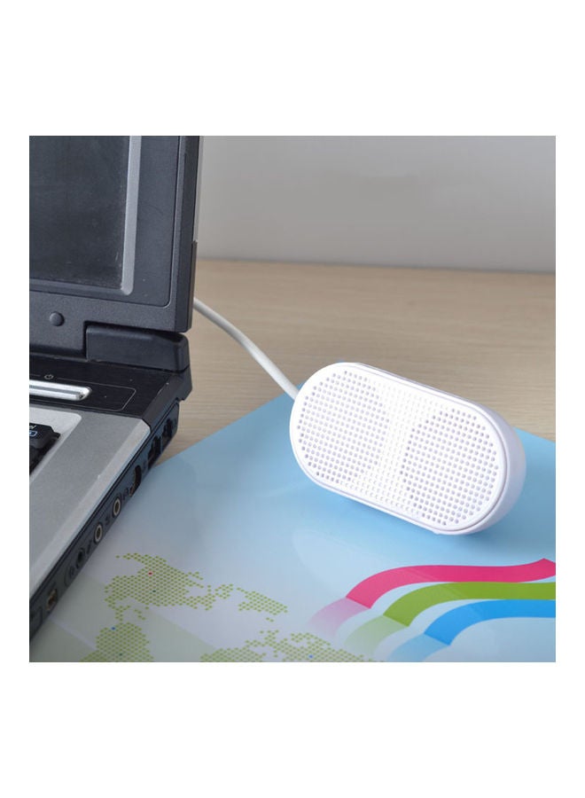 NIBEMINENT Wired Stereo PC Mini Speaker White  - Image 2
