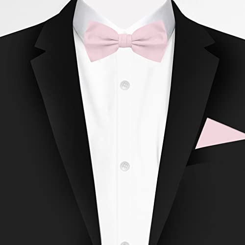 Jacob Alexander Men's Pretied Banded Adjustable Solid Color Bowtie - Bridal - Image 2