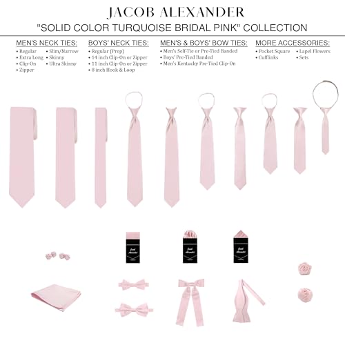 Jacob Alexander Men's Pretied Banded Adjustable Solid Color Bowtie - Bridal - Image 4