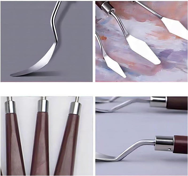 MDLJG Cake Cream Spatula 5 Pieces, Stainless Steel Cake Apatula with Frosting Icing decorating Knife Art Painting Baking Pastry Tool Palette Knife for Cake Fondant Chocolate (5 Pcs) - Image 2