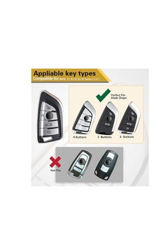 OUYoo OUYoo Key Fob Cover Case, Keychain, Metal Shell Cover Compatible for BMW 2 3 5 7 Series X1 X2 X3 X5 X6 X7 X5m Z4 M3 M5 M6 G05 G20 G30 G31 G80 F10 F15 Series Premium TPU all-inclusive key case with key chain.（Green）  - Image 2