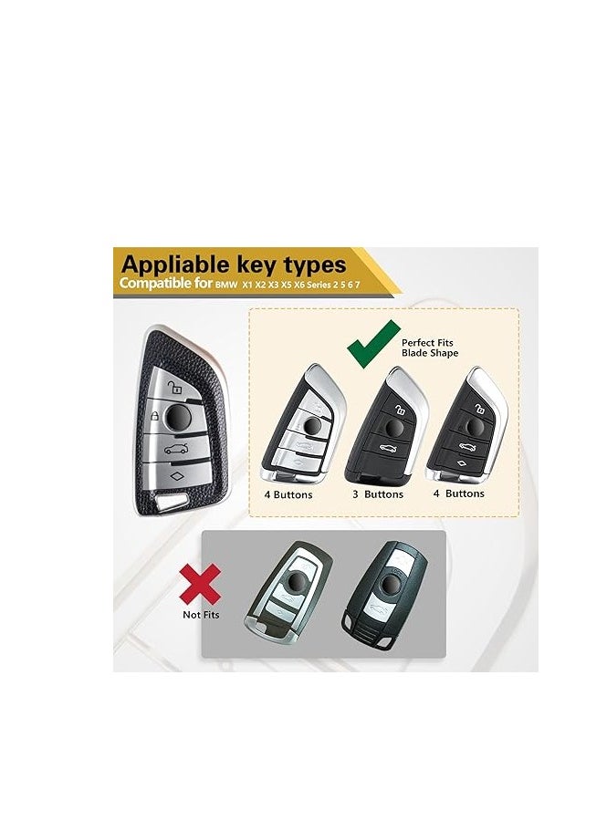 OUYoo - OUYoo Key Fob Cover Case, Keychain, Metal Shell Cover Compatible for BMW 2 3 5 7 Series X1 X2 X3 X5 X6 X7 X5m Z4 M3 M5 M6 G05 G20 G30 G31 G80 F10 F15 Series Premium TPU all-inclusive key case with key chain.（Green） - Image 1