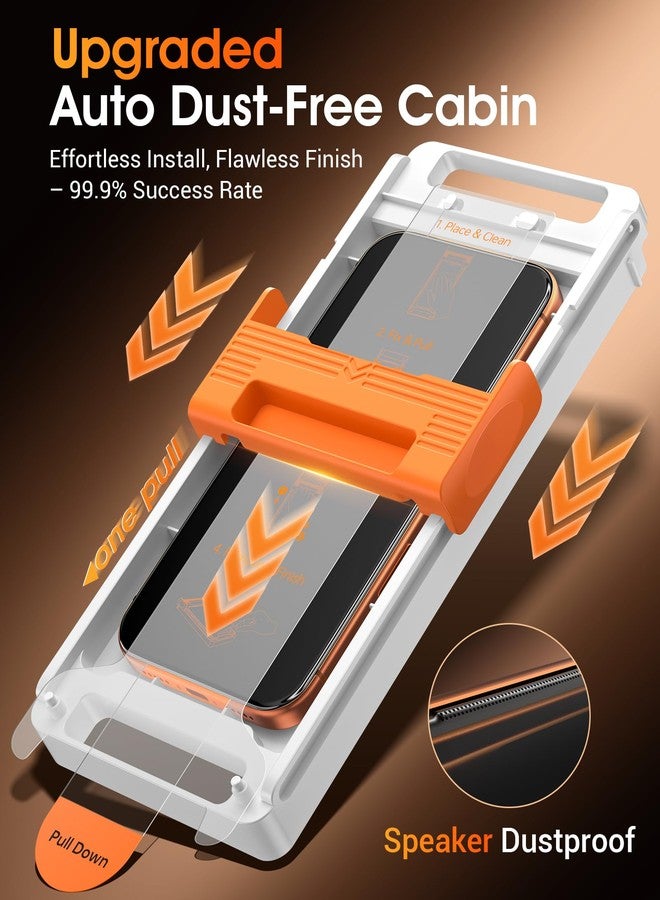 GolbinBox for iPhone 17 Pro Max Screen Protector [Anti-Reflection] [3D Full Coverage] 12FT Drop Protection, 9H+ Hardness, Anti-Fingerprint, HD Clear Tempered Glass for iPhone 17ProMax 6.9", 2 Pack - Image 3