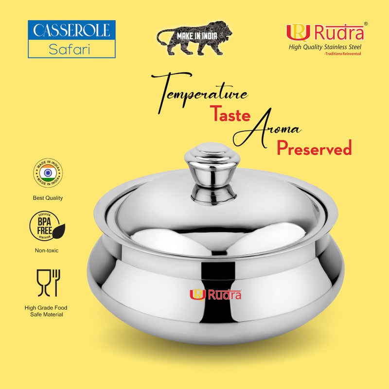 RUDRA Safari Double Walled Stainless Steel Casserole, | PU Insulated | Hot & Cold | Hygiene | Odourless|Easy to Carry| (0.5 Litre) - Image 5