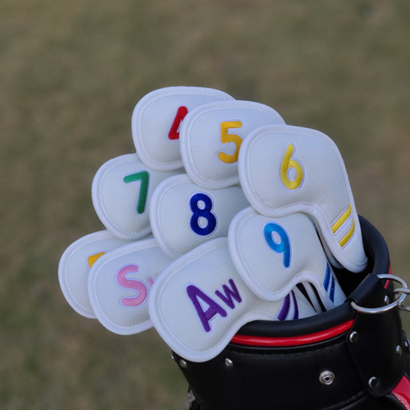 9Pcs Digital Golfs Rod Cover Golfs Supplies Golfs Putter Cover PU Cover - Image 1
