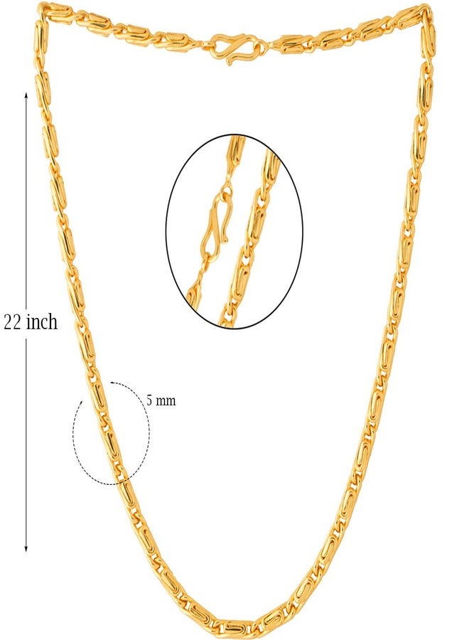Thrillz Stylish Matte Finish Neck Chain For Men & Boys (Gold) - Image 4
