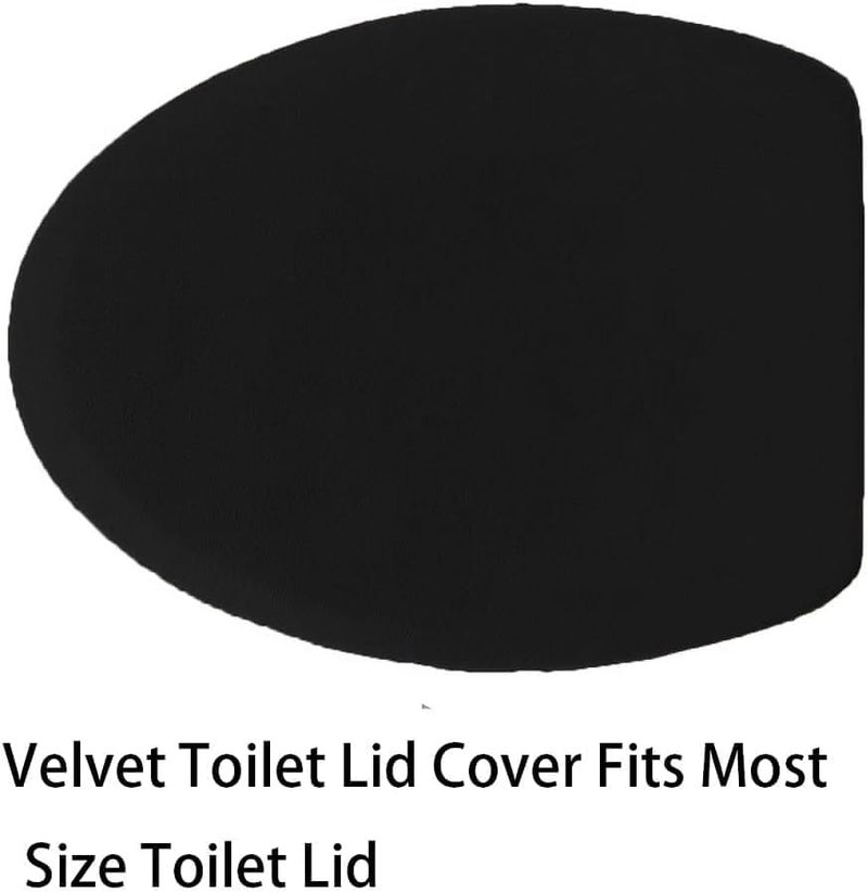 Madeals 4 Piece Bathroom Rug Set with Toilet Lid Cover and Memory Foam Bath Mat Sets 3 Piece and U-Shaped Toilet Floor Rug Back - Image 4
