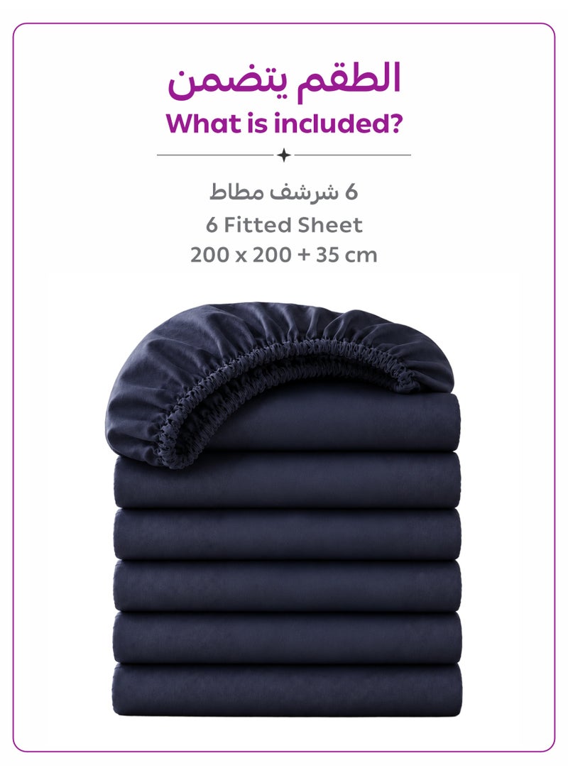 Donetella Super King Fitted Sheets 200x200 cm – Pack of 6 | OEKO-TEX Certified Brushed Microfiber | Deep Pocket with 360° All-Round Elastic | Ultra Soft, Wrinkle Resistant, Easy Care | Safe for Sensitive Skin - Image 5