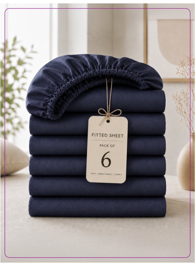 Donetella Super King Fitted Sheets 200x200 cm – Pack of 6 | OEKO-TEX Certified Brushed Microfiber | Deep Pocket with 360° All-Round Elastic | Ultra Soft, Wrinkle Resistant, Easy Care | Safe for Sensitive Skin - Image 1