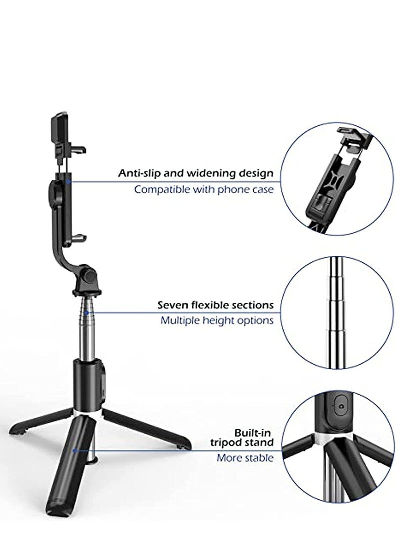 ELTRAZONE - Portable Selfie Stick Tripod with Light with Detachable Bluetooth Remote,41 Inch Extendable Tripod Compatible with IPhone 13 Pro/12/11 Pro/Max/XS/XR/X and Samsung Galaxy S10/S9 Plus - Image 1