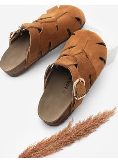 MARJIN Women's Leather Closed Front Casual Suede Slippers Yolis  - Image 1