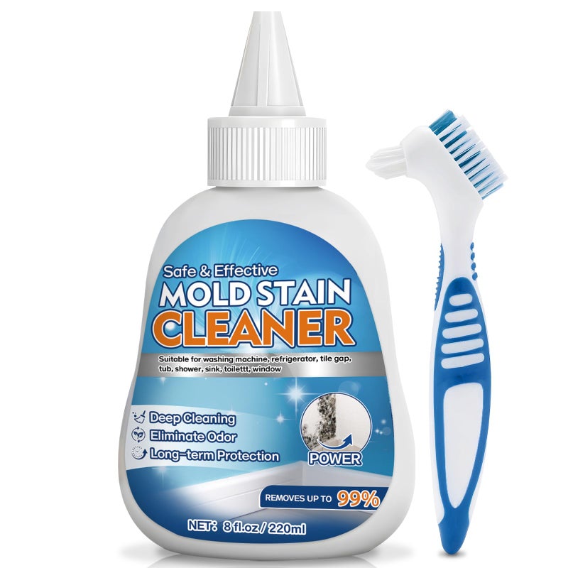 Vigorder Mold Stain Cleaner Gel, 8 FL oz Heavy-Duty Household Cleaner for Washing Machine Gasket, Shower Caulk, Bathroom Grout & Front Loader Seal - Image 1