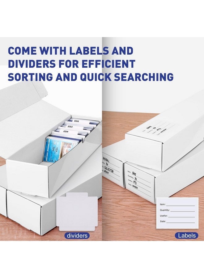 NEOACT 14.4 INCH Trading Card Storage Box,6 Pack 1000ct Cardboard Card Box with Dividers & Labels for TCG,Game,Sports Cards Collection Organizer - Image 4