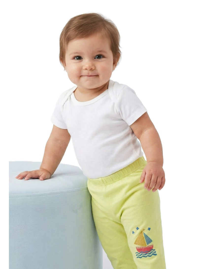 AIKO Infant Girls Lime Green Printed Cotton Pants - Image 3